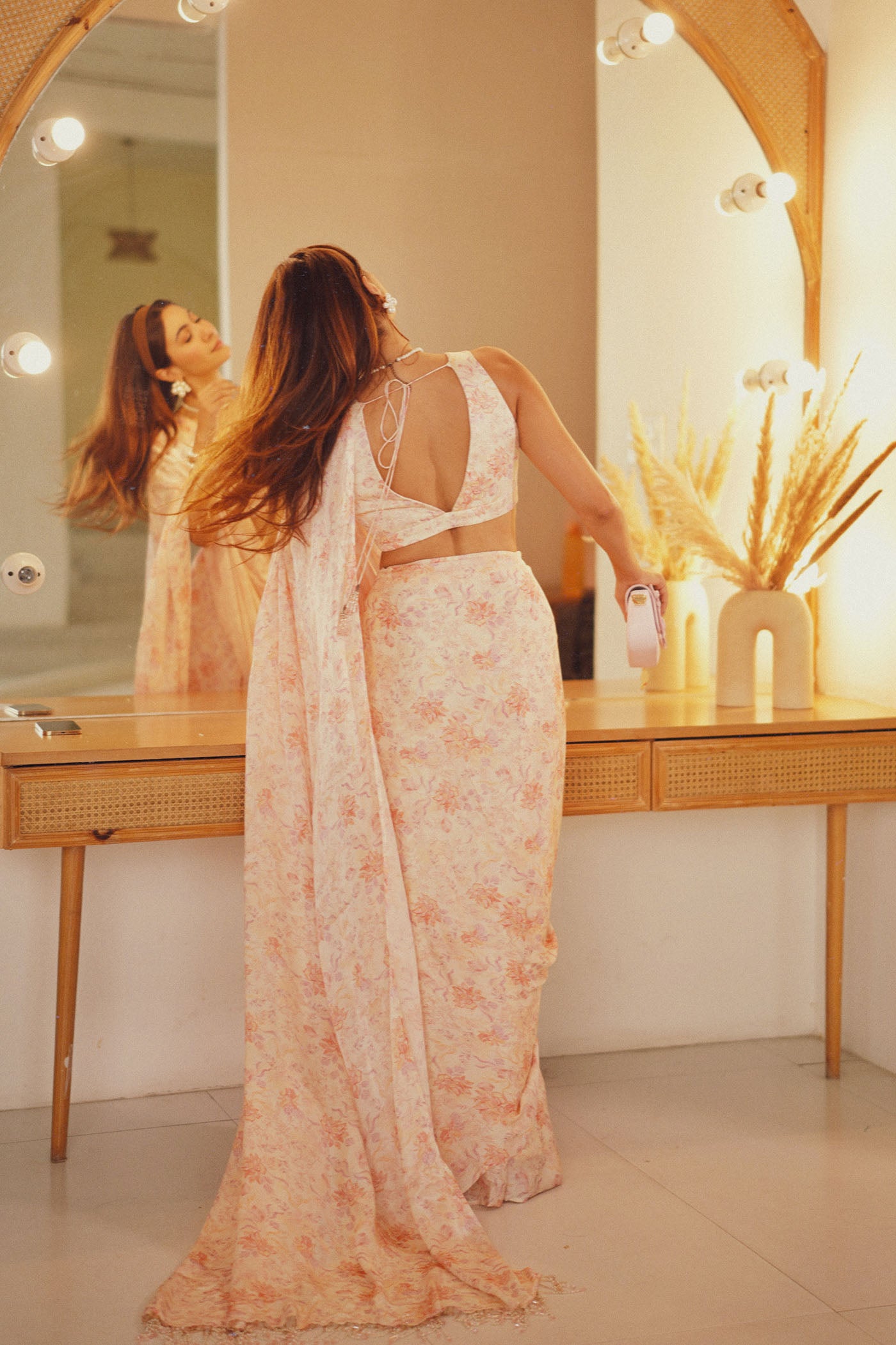 Blush Meadow Saree Set