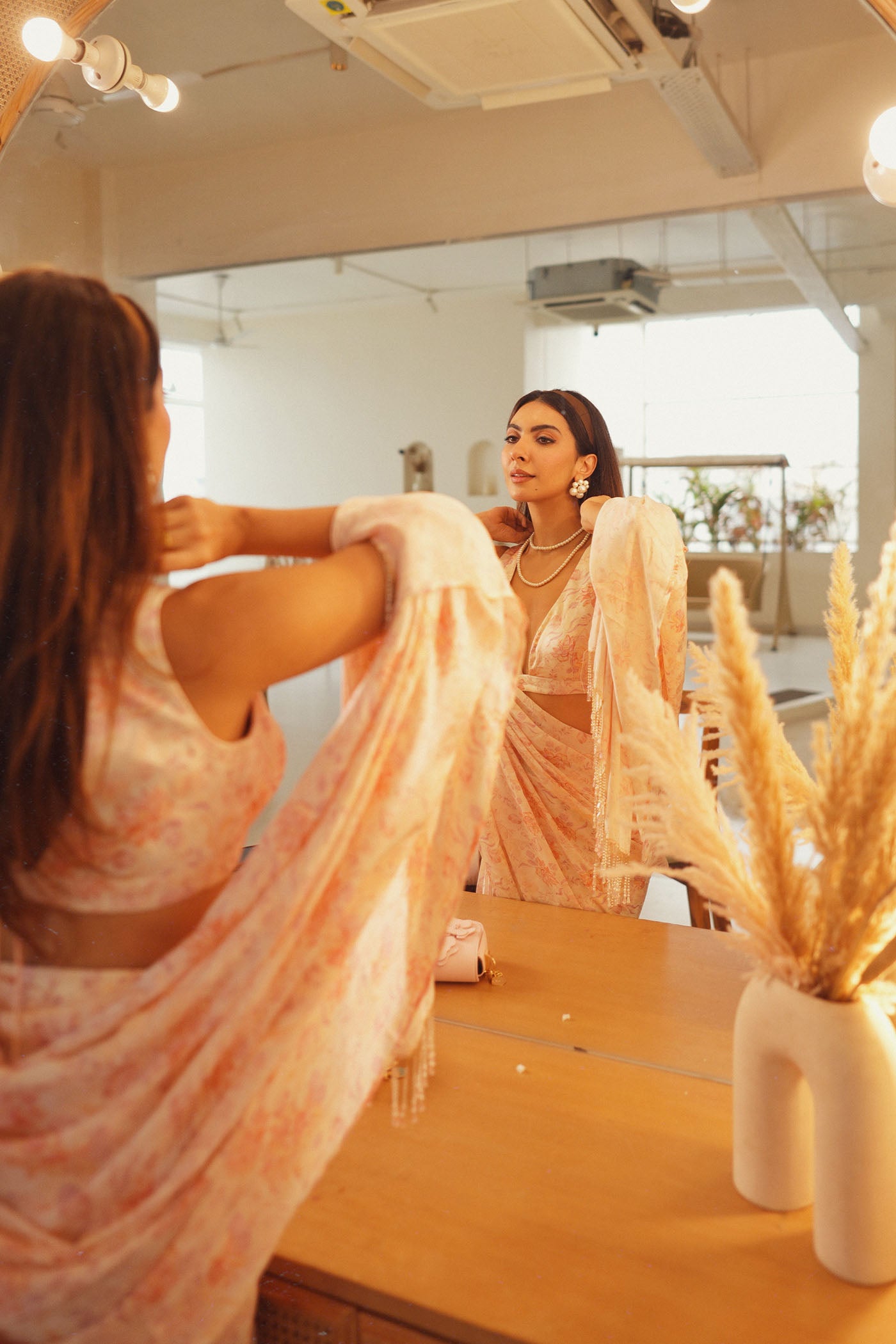 Blush Meadow Saree Set