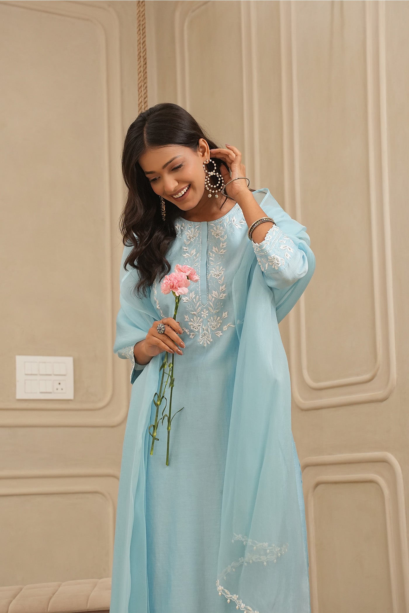 Sky Bliss Kurta and palazzo set with dupatta