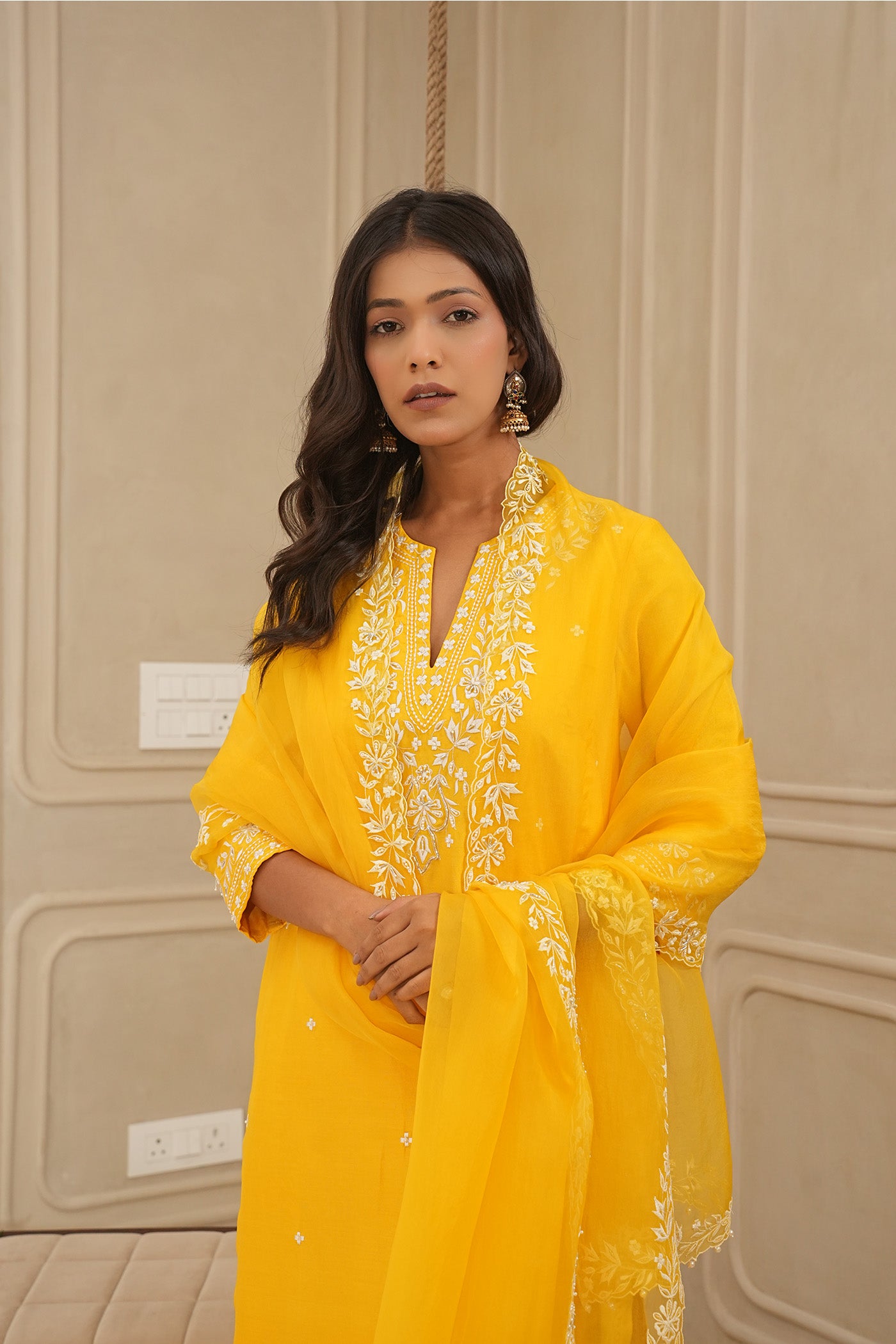 Sunshine Yellow Kurta and palazzo set with dupatta