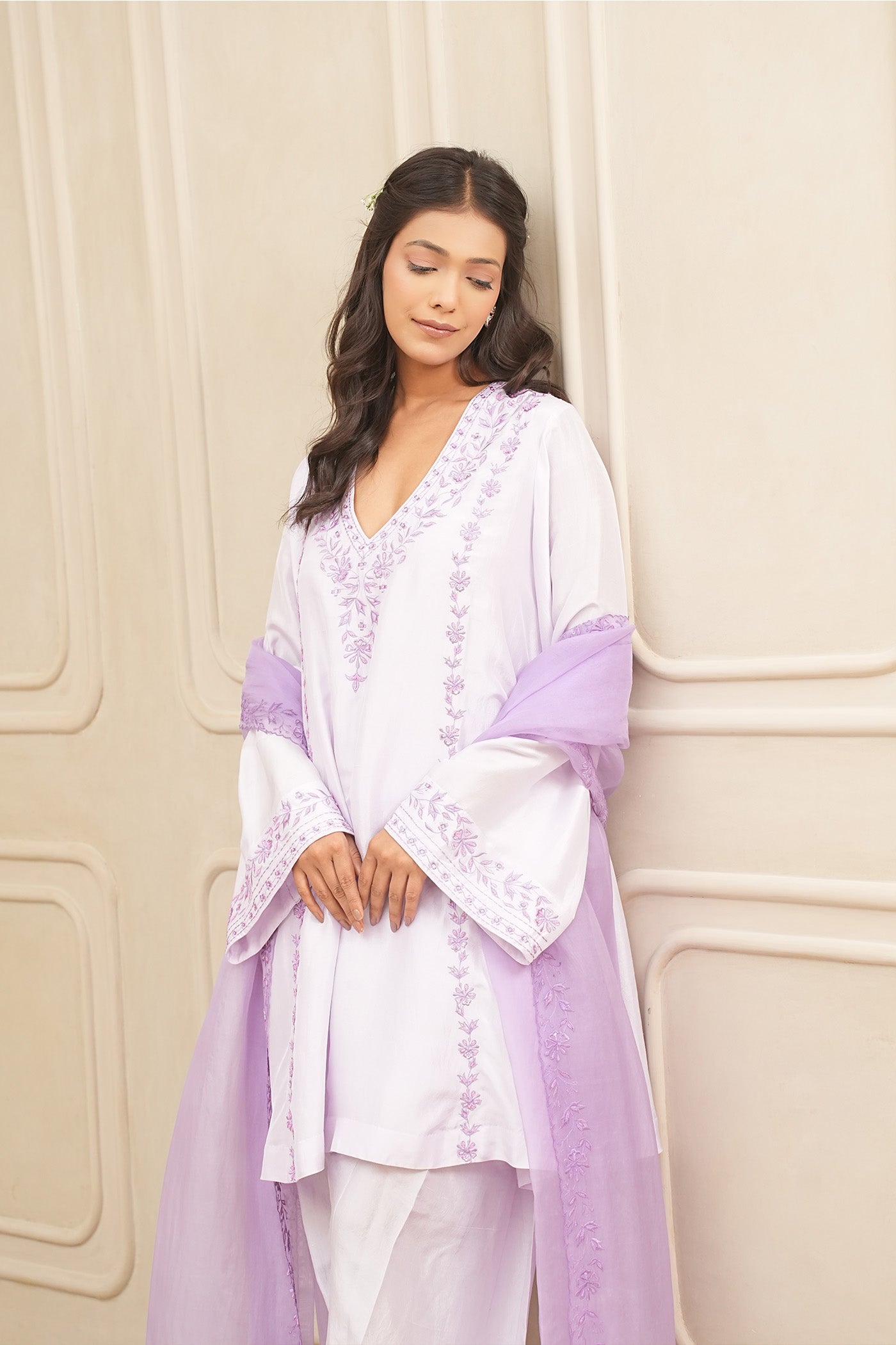 Mystic Lilac kurta and salwar with dupatta