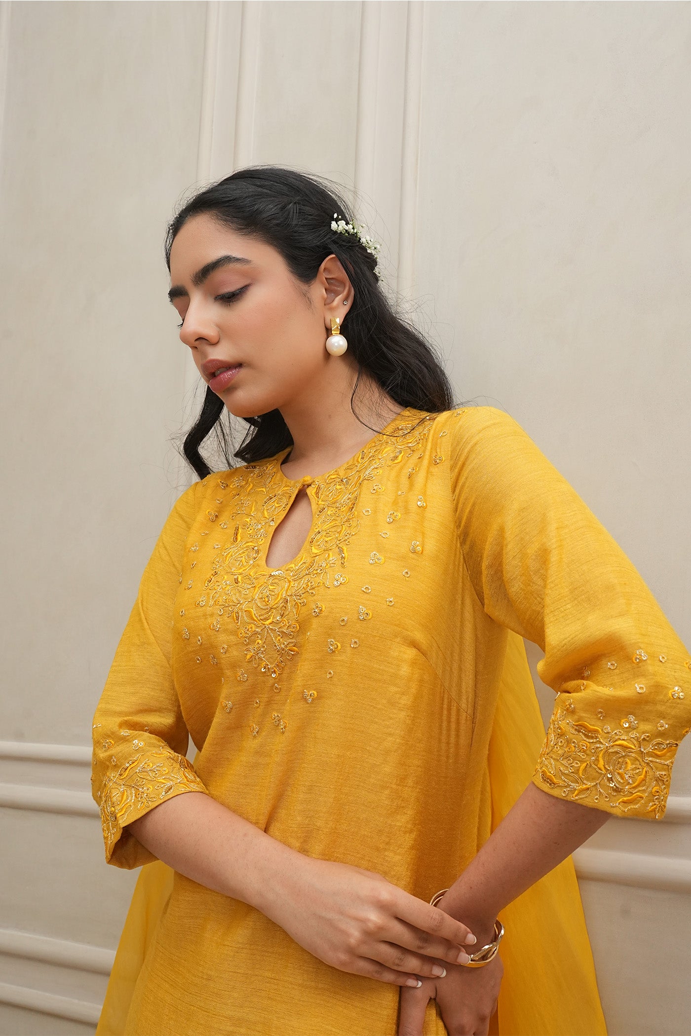 Golden Radiance Kurta and palazzo set with dupatta