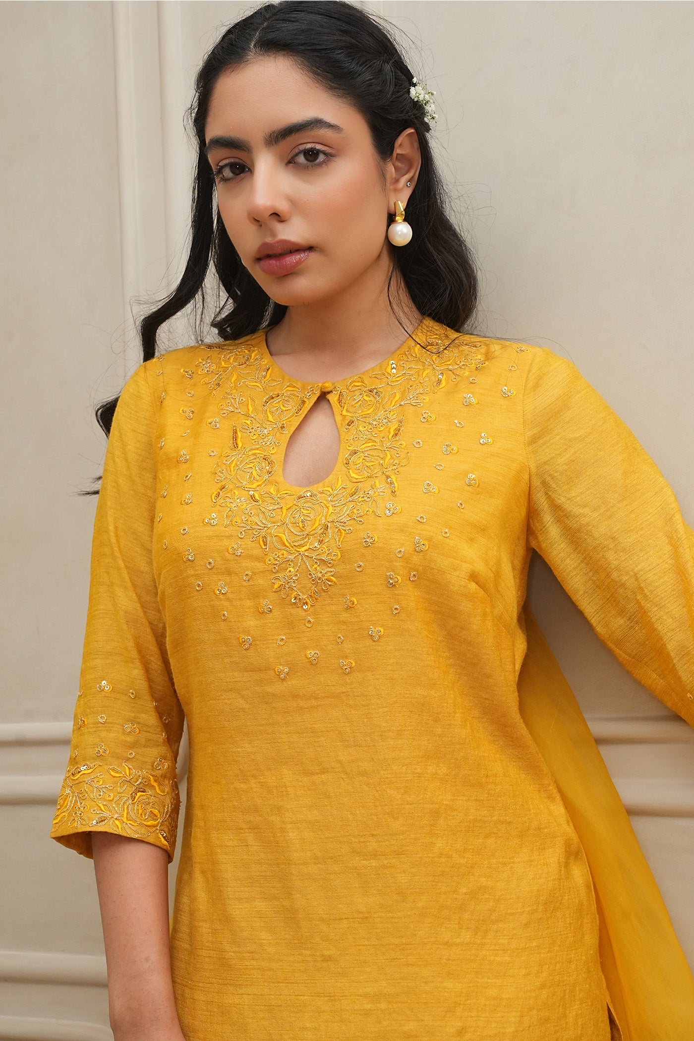 Golden Radiance Kurta and palazzo set with dupatta