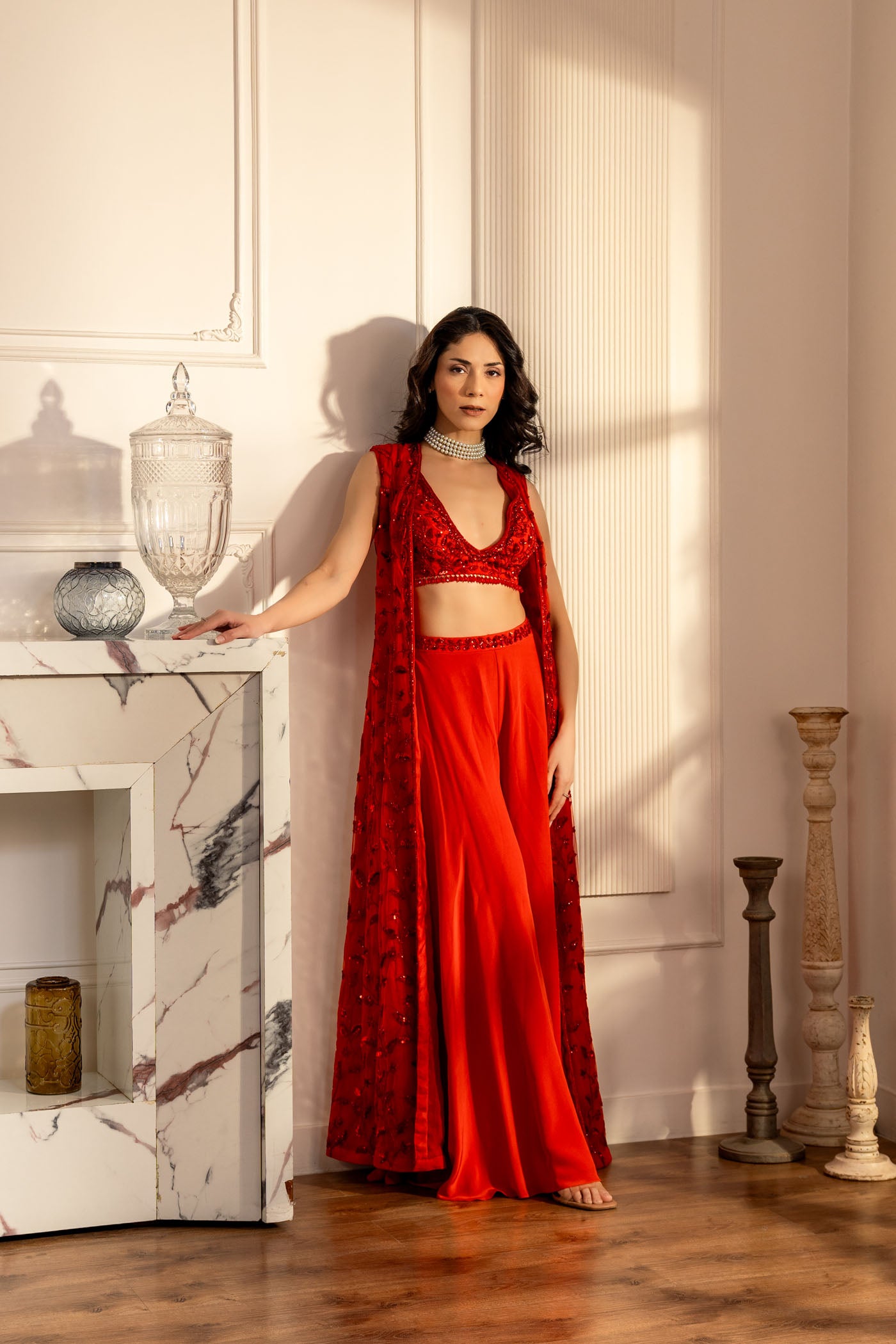 Regal Scarlet sharara set