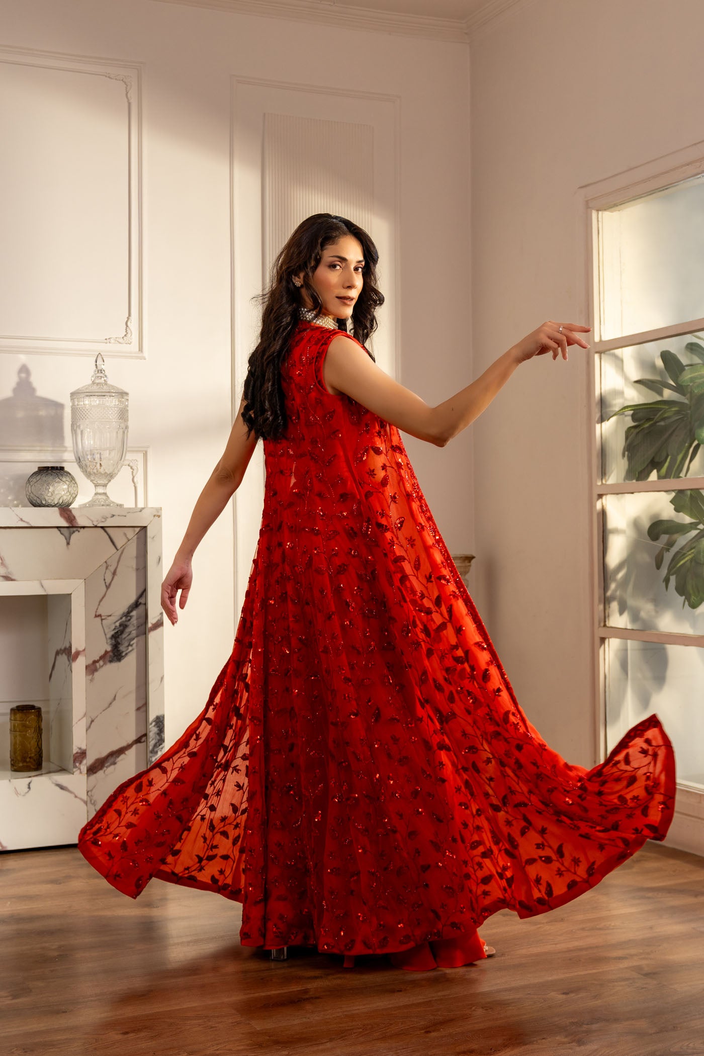 Regal Scarlet sharara set