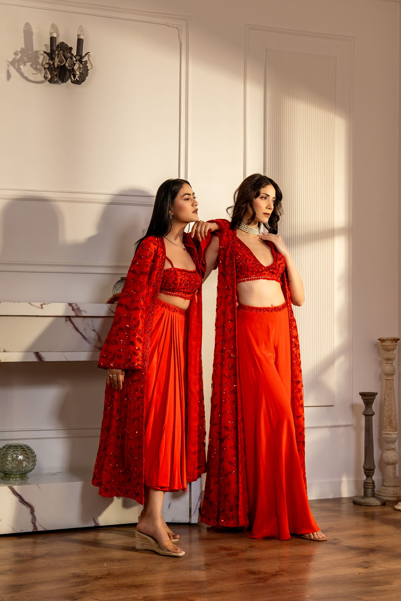 Ruby Crepe Blouse and Skirt set