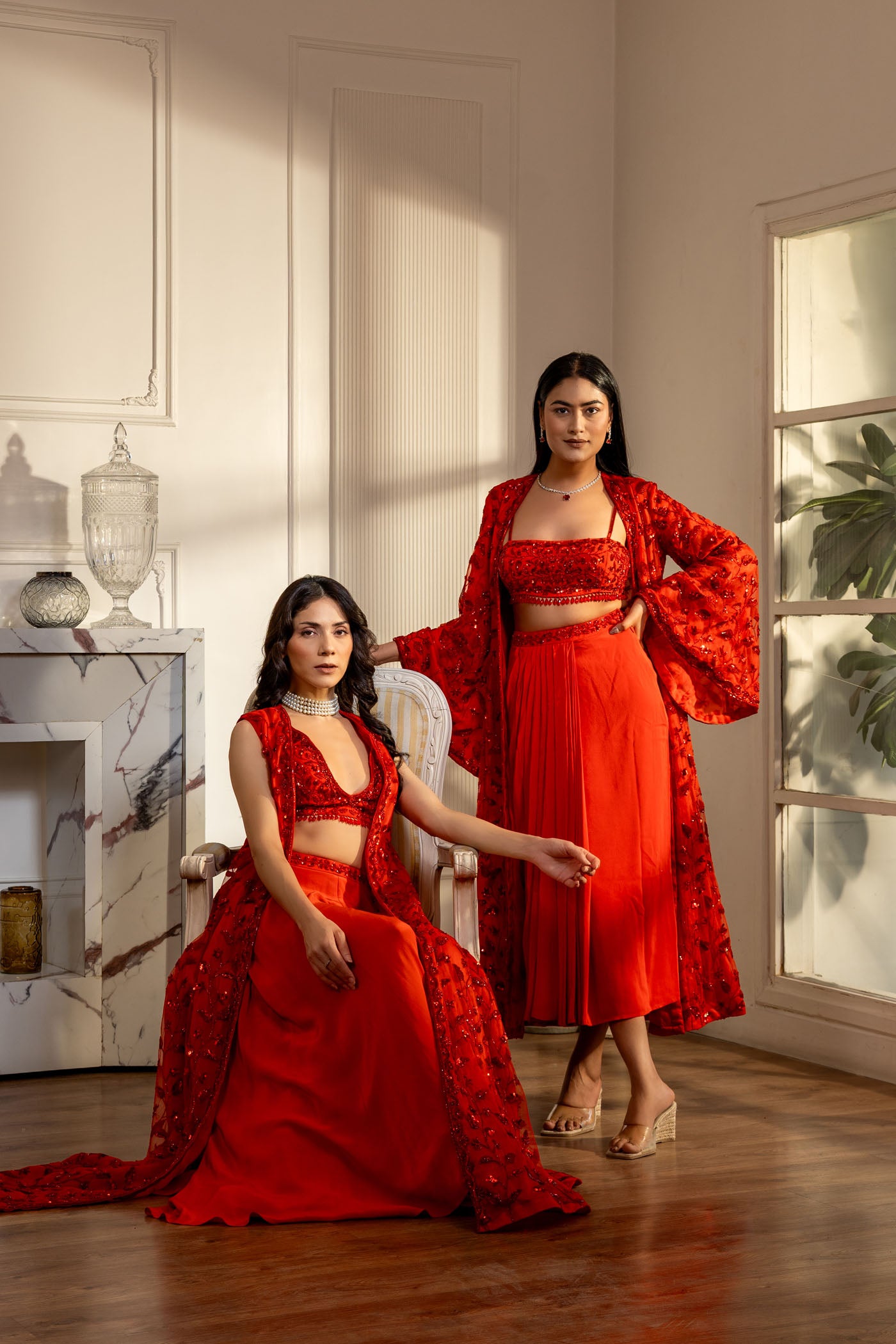 Ruby Crepe Blouse and Skirt set