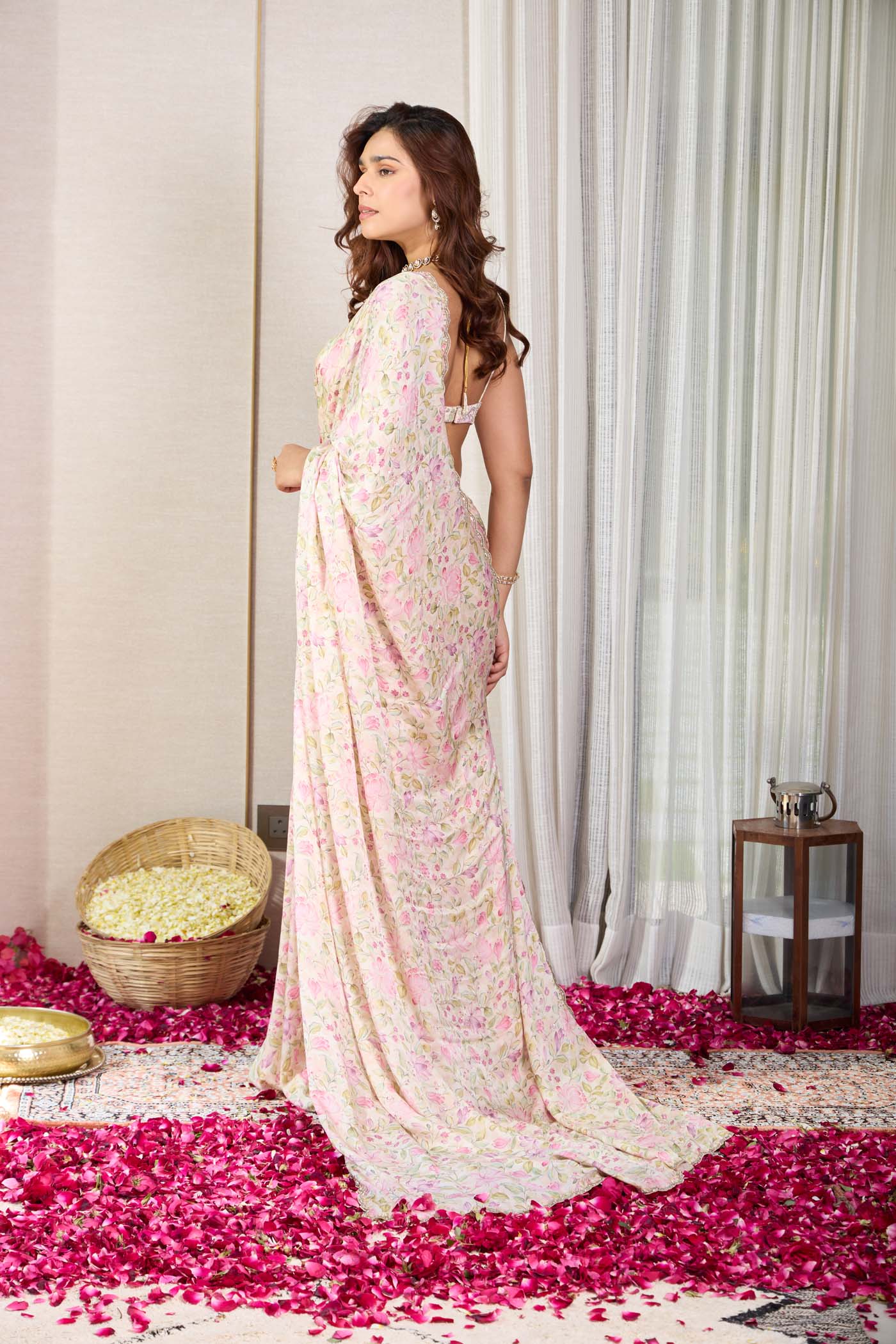 Blush Ember Gharara Sari
