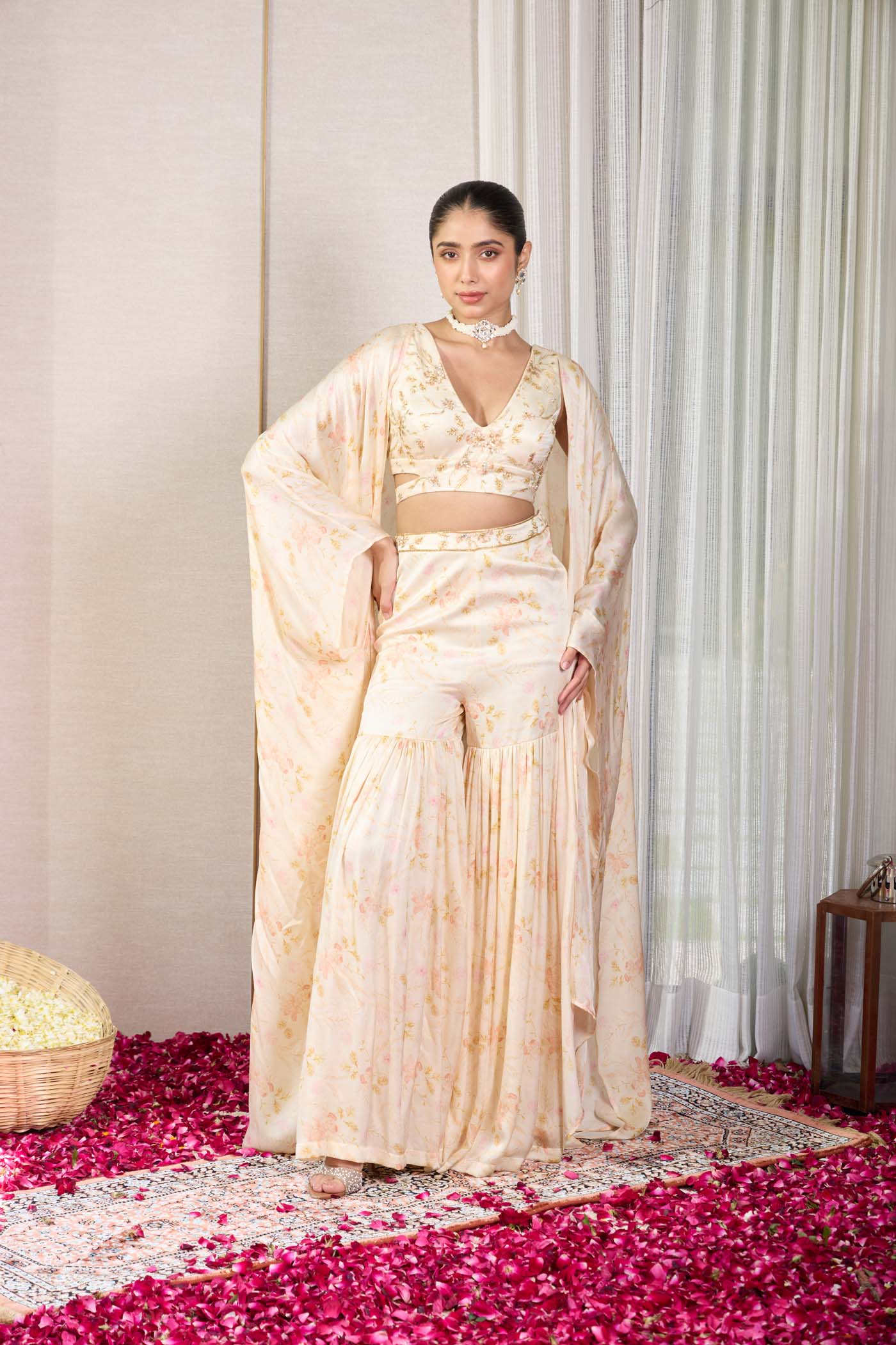 Amber Bloom Gharara Set