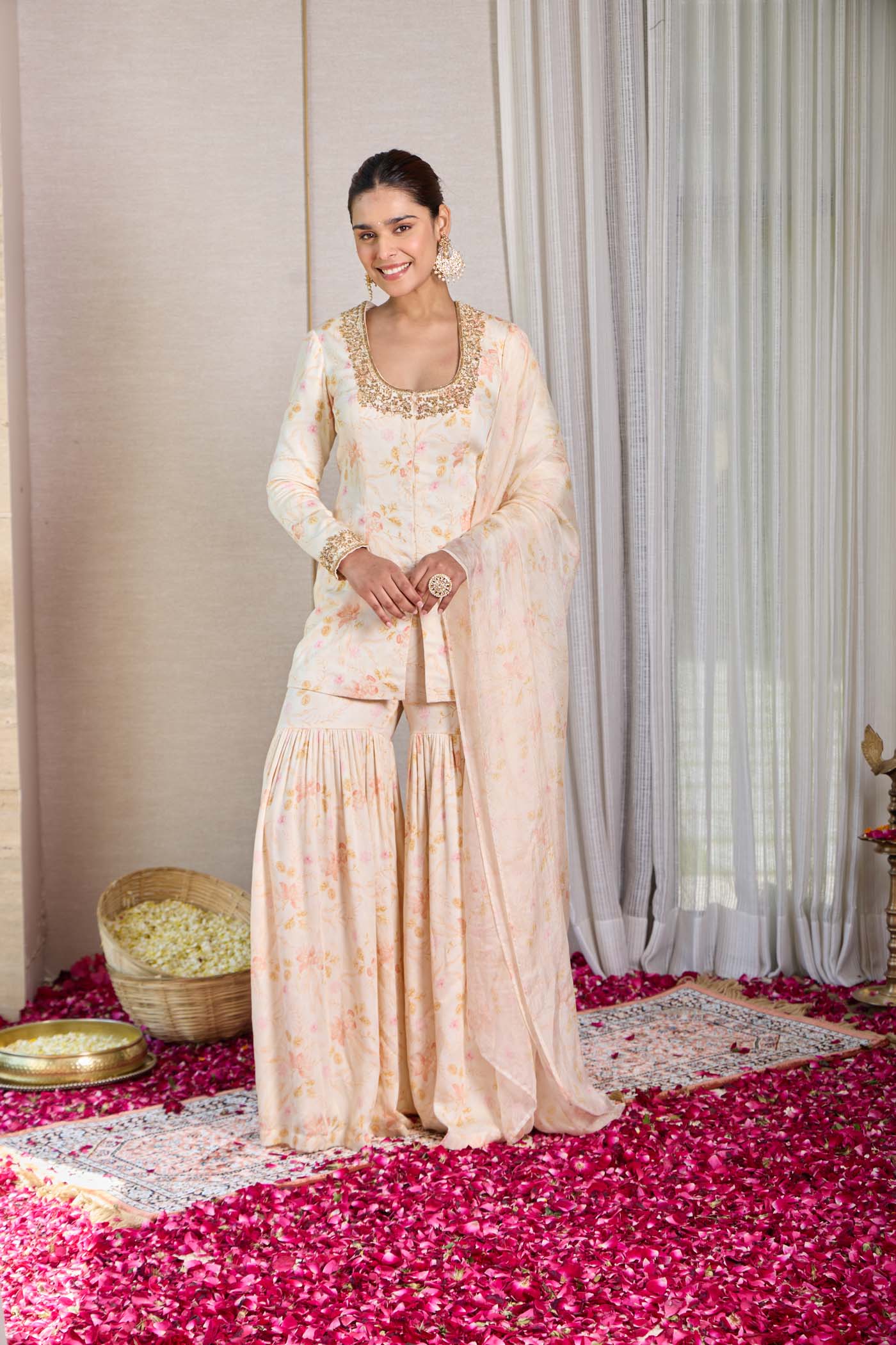 Champagne Rose Gharara Set