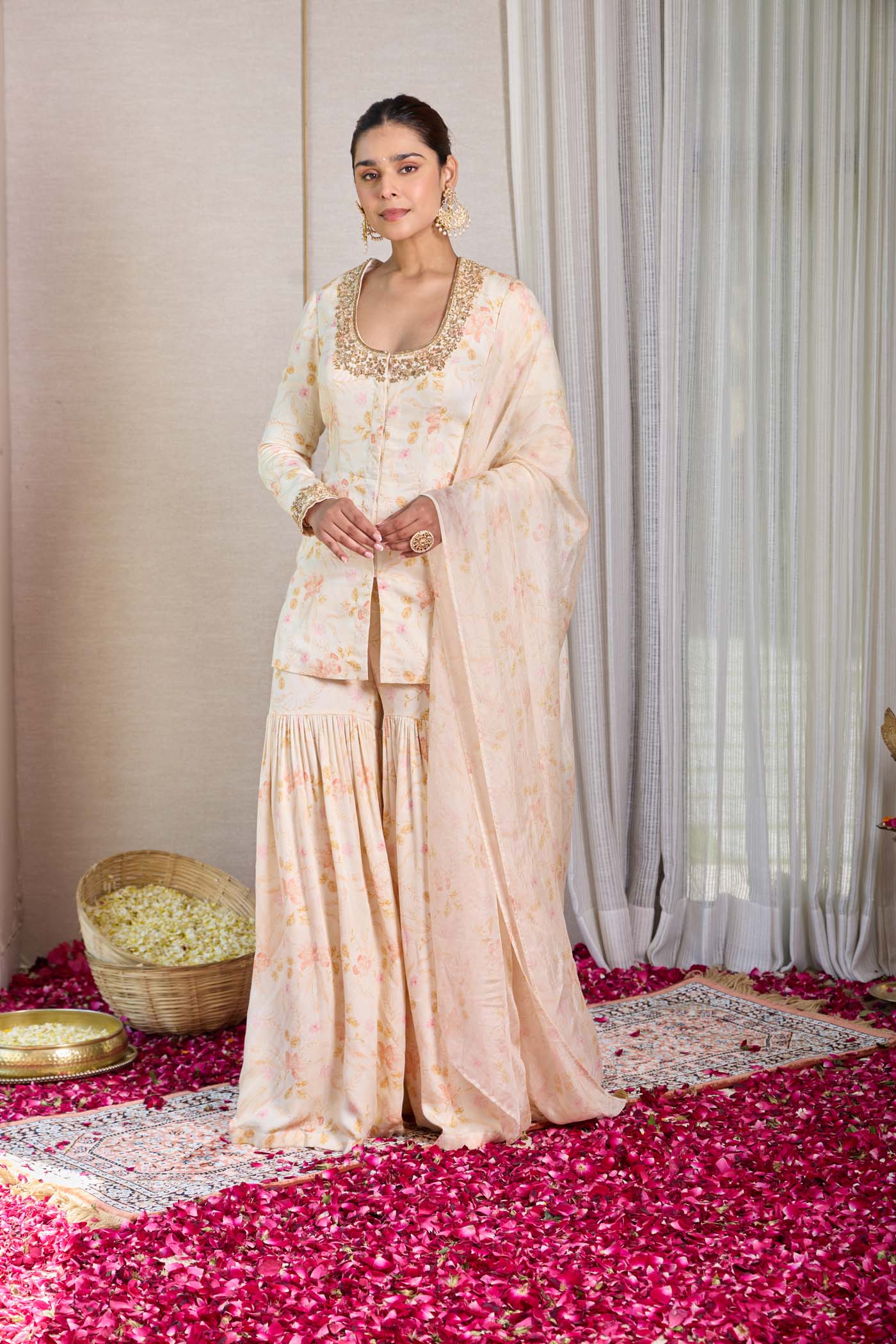 Champagne Rose Gharara Set