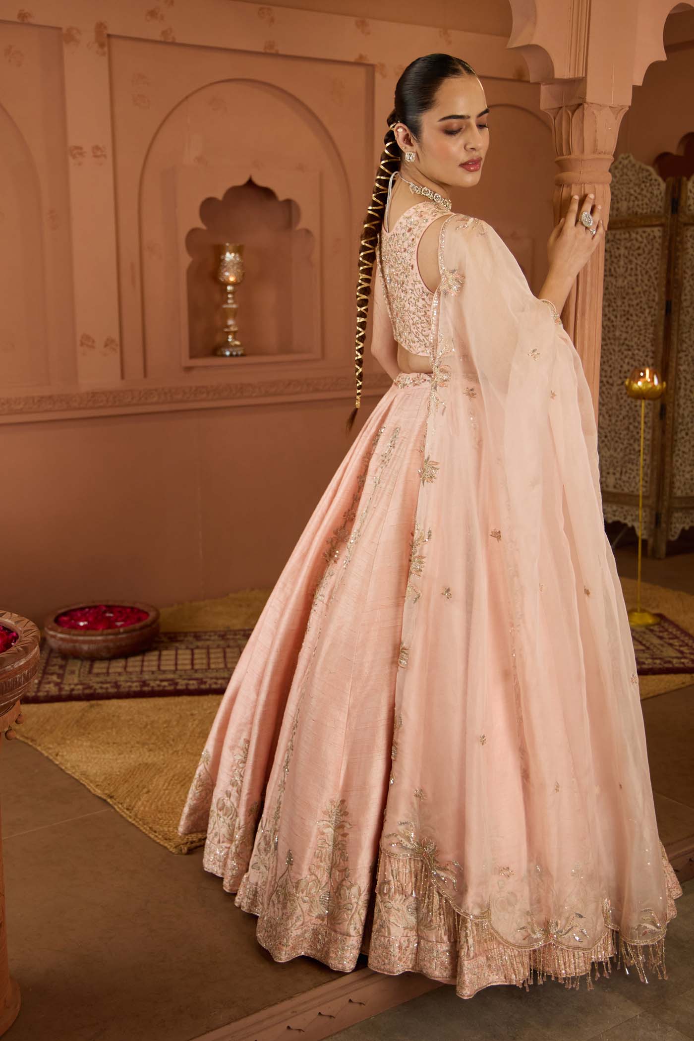 Peach Bloom Lehenga Set