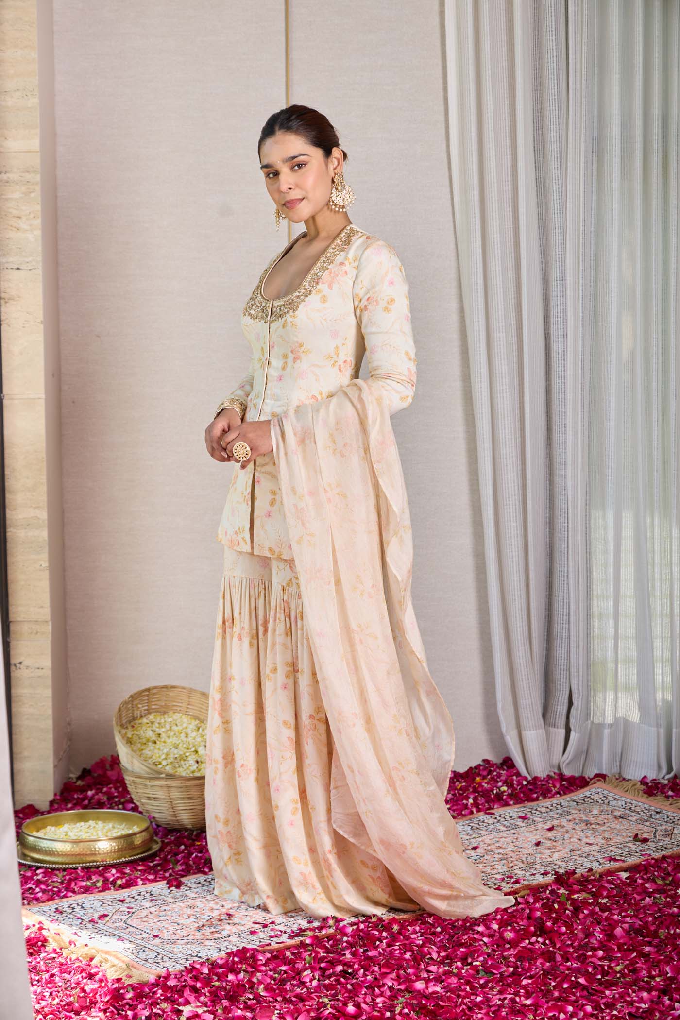 Champagne Rose Gharara Set