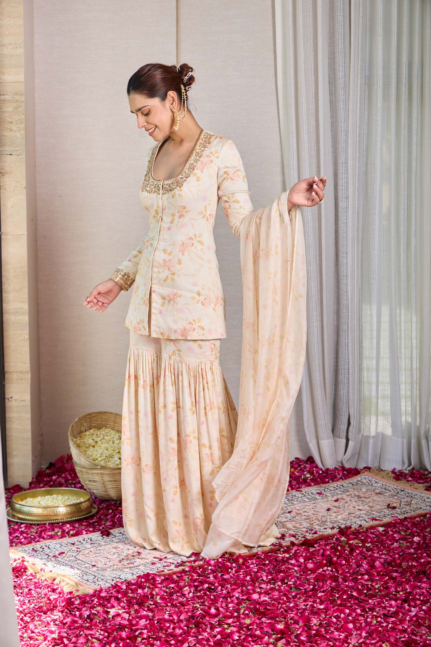Champagne Rose Gharara Set