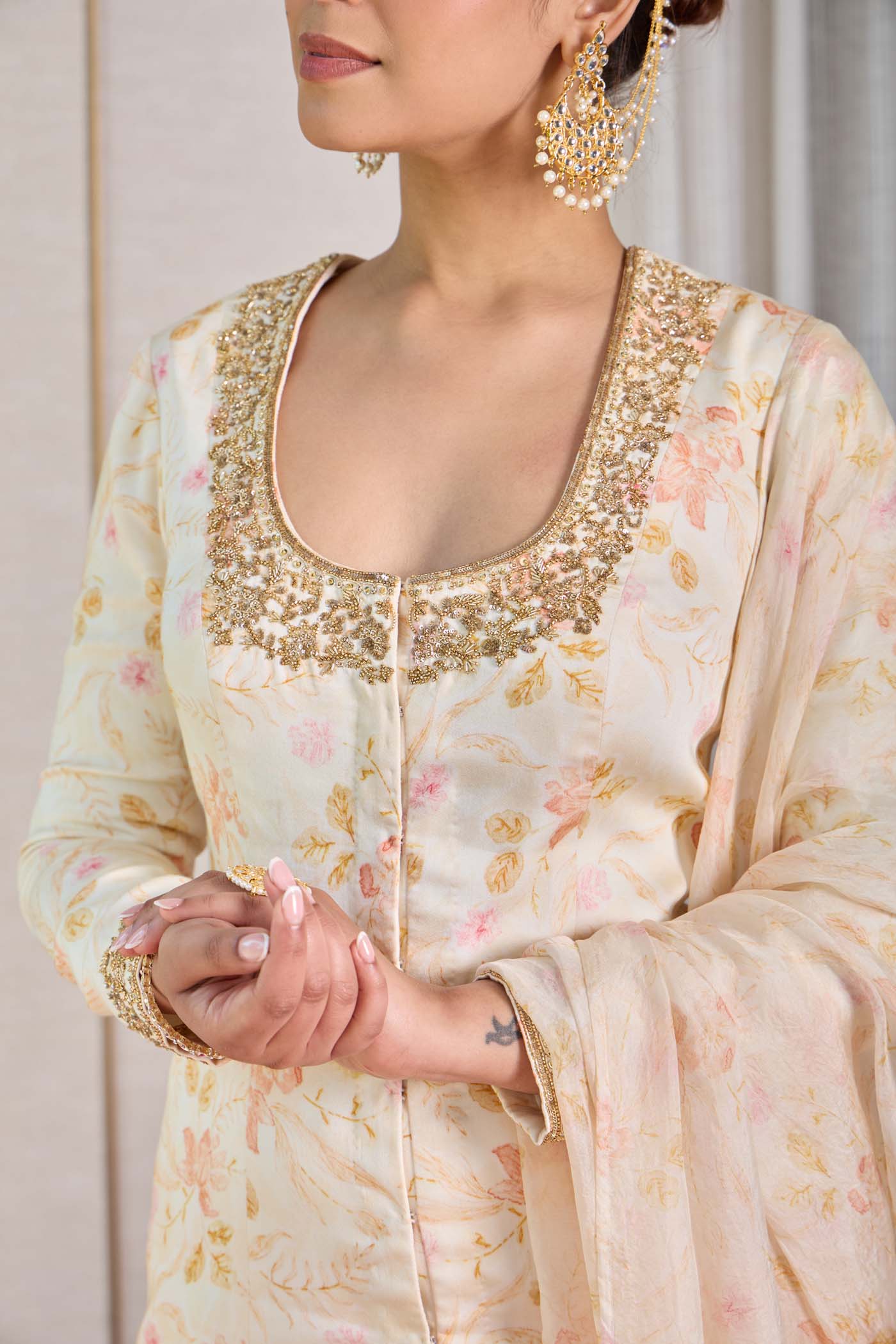 Champagne Rose Gharara Set