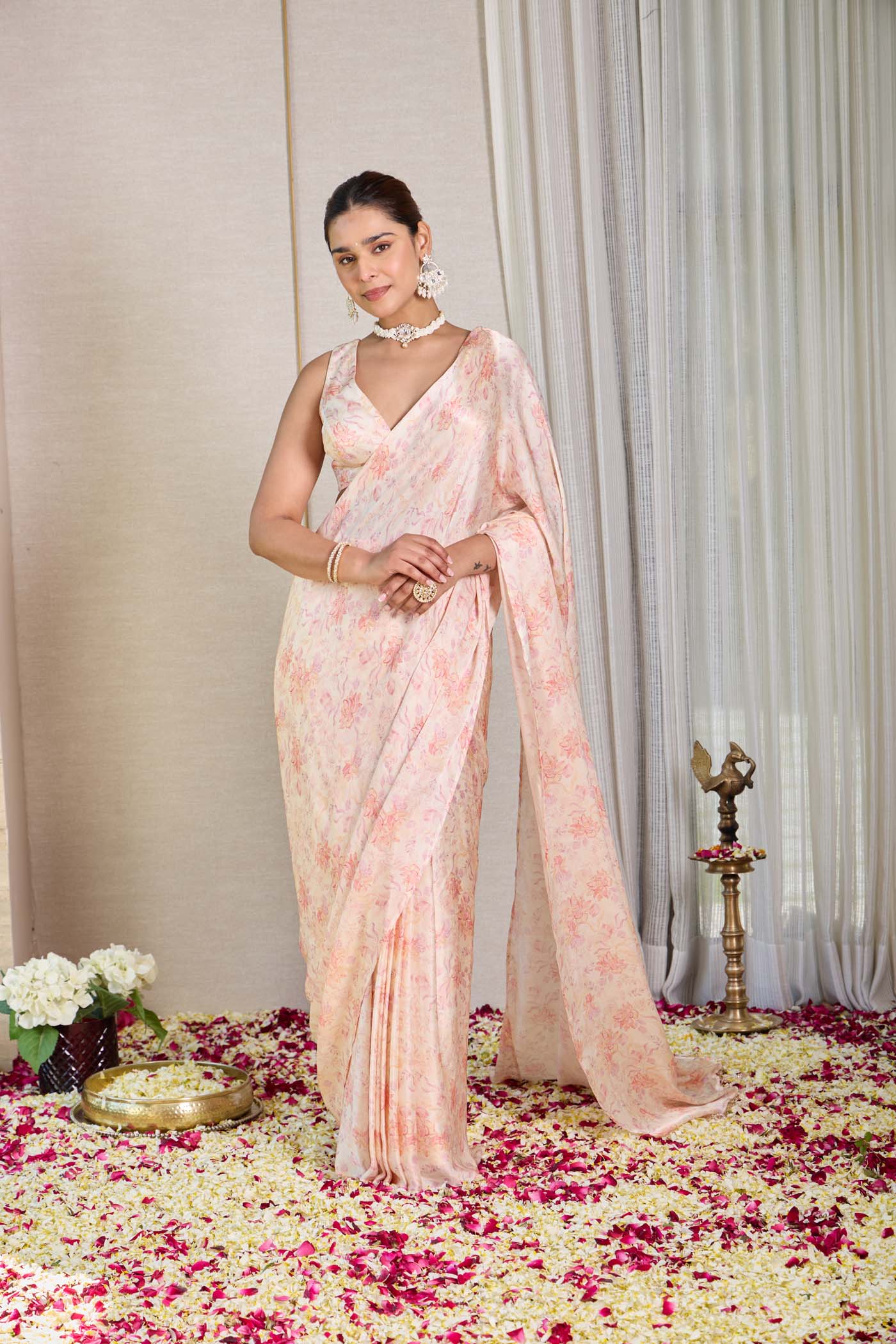 Blush Meadow Saree Set