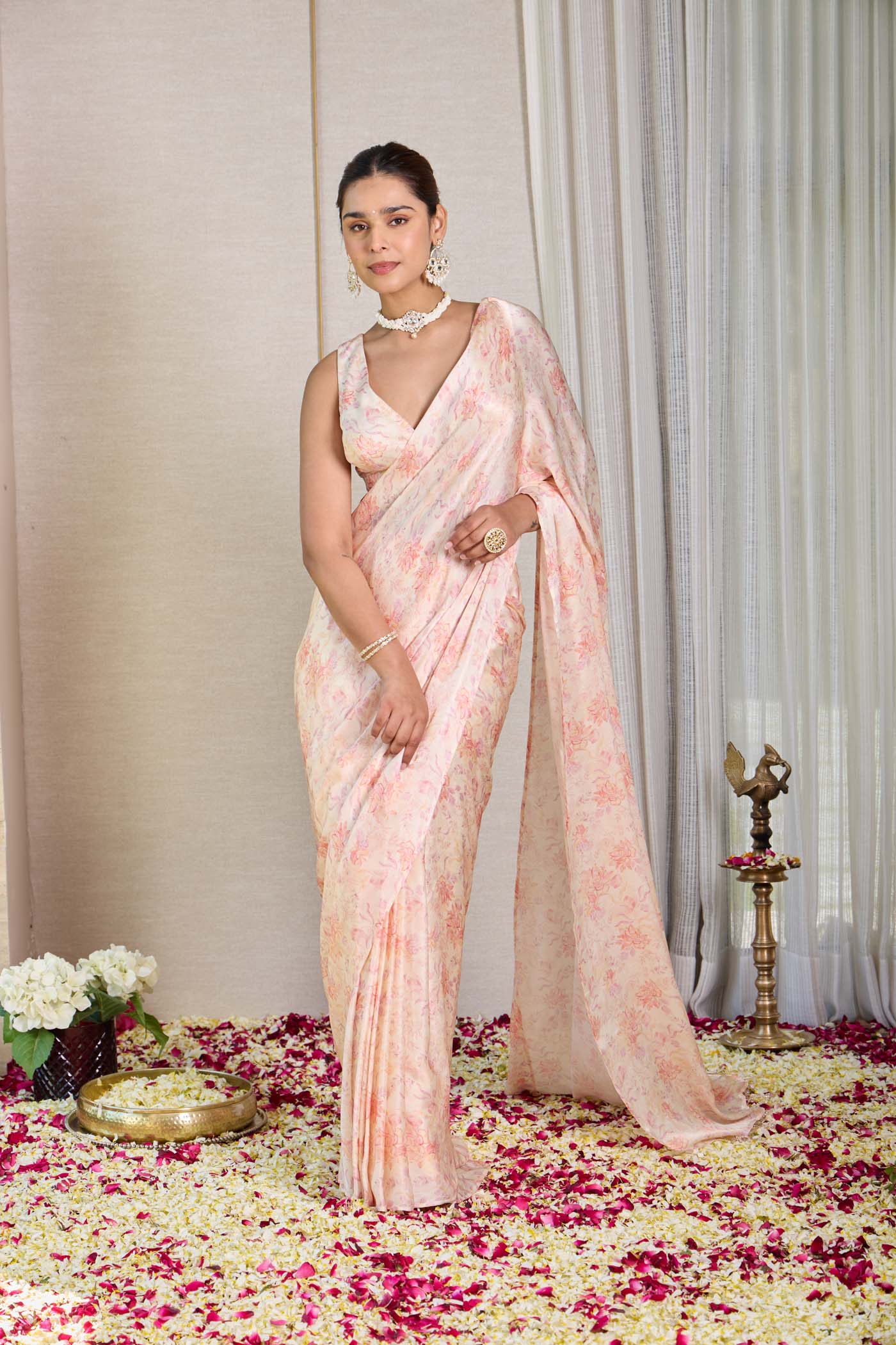 Blush Meadow Saree Set