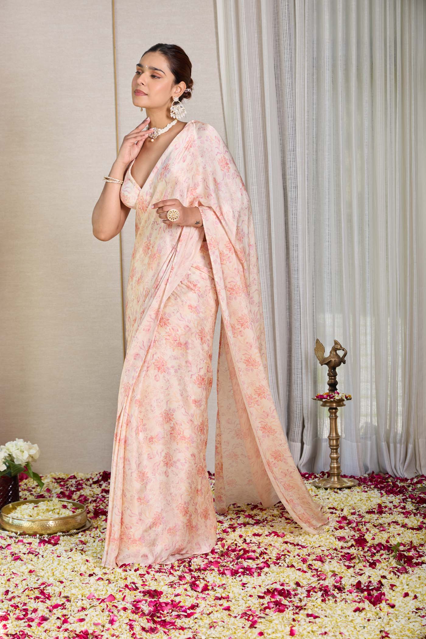 Blush Meadow Saree Set
