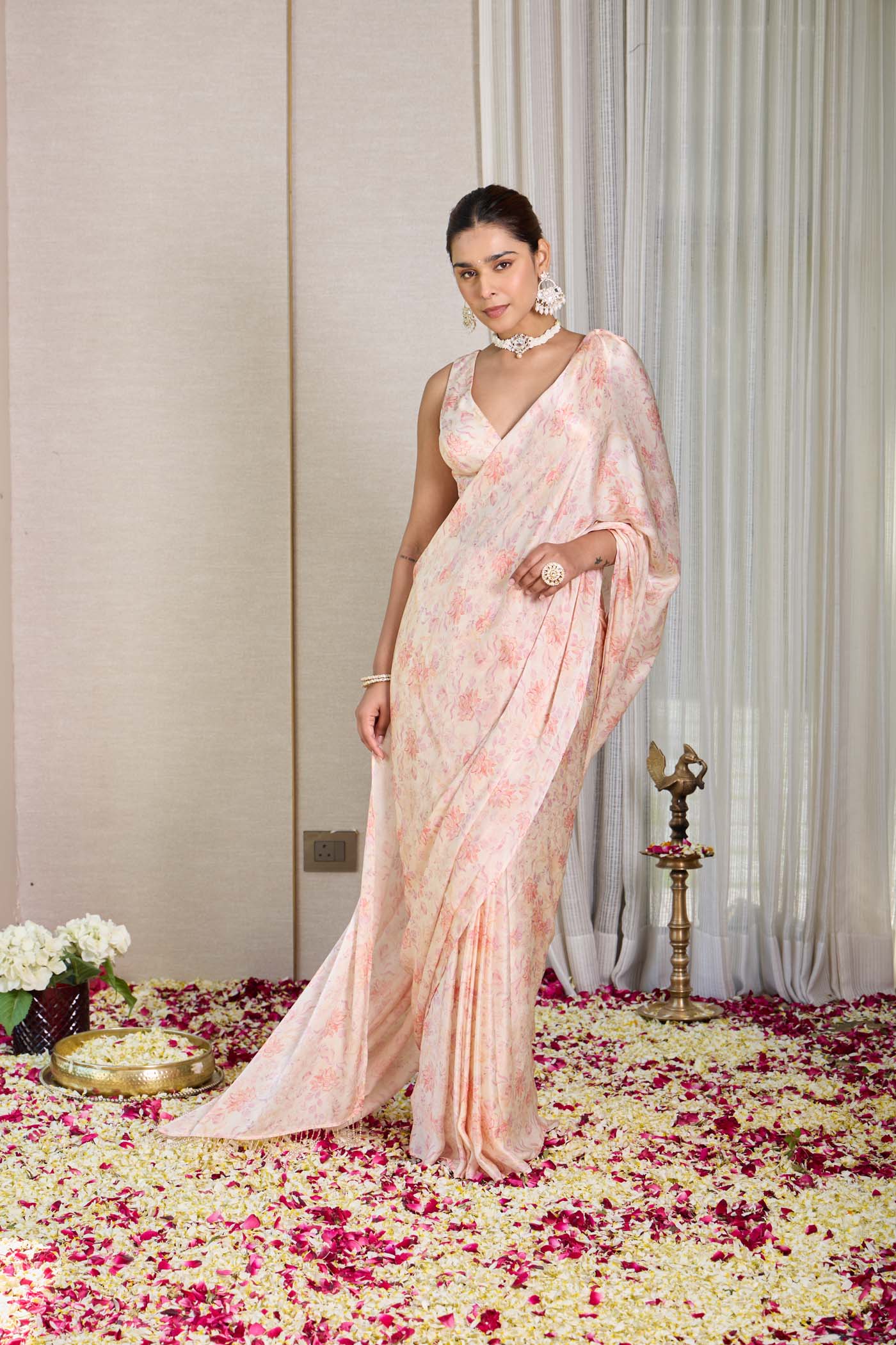 Blush Meadow Saree Set