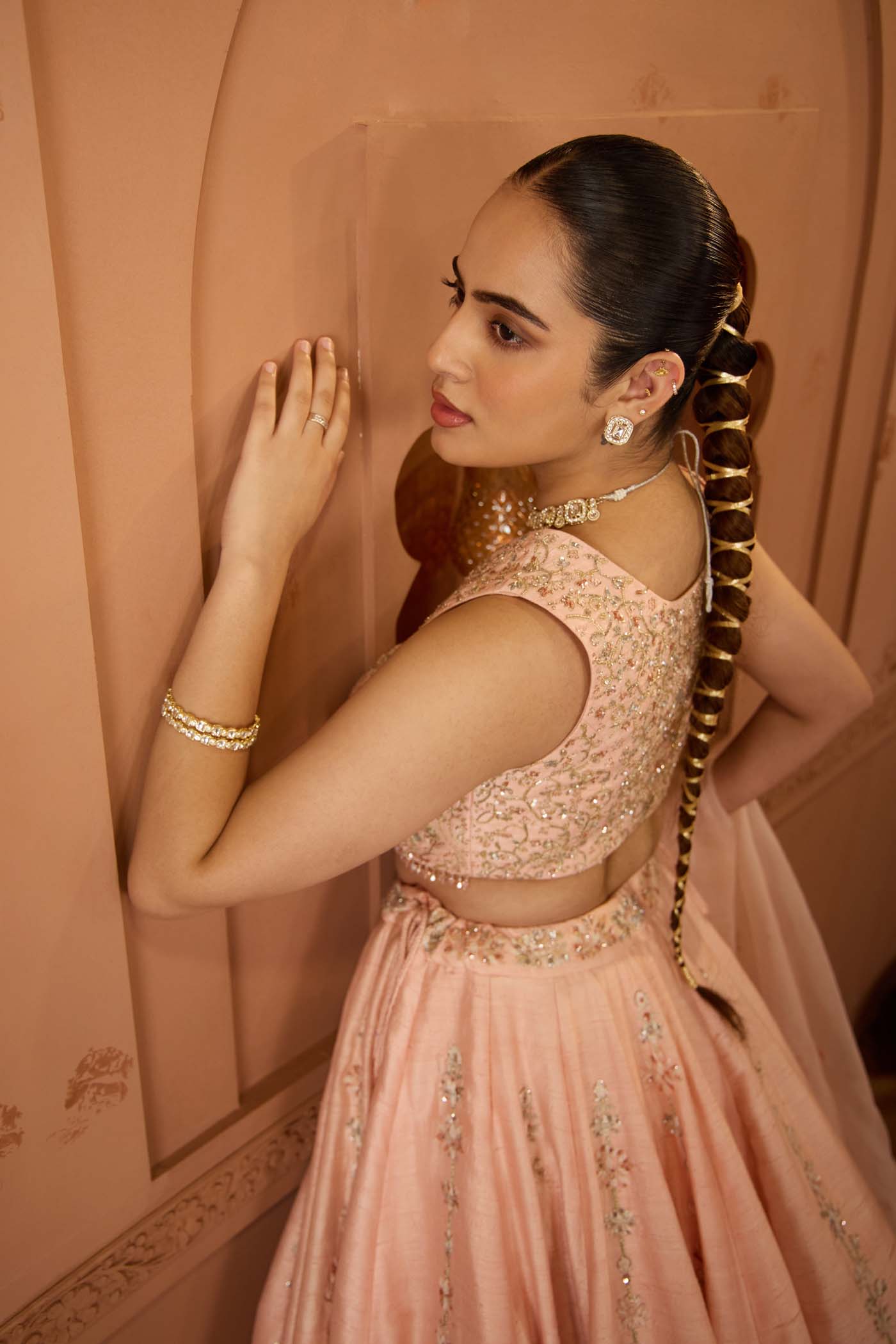 Peach Bloom Lehenga Set