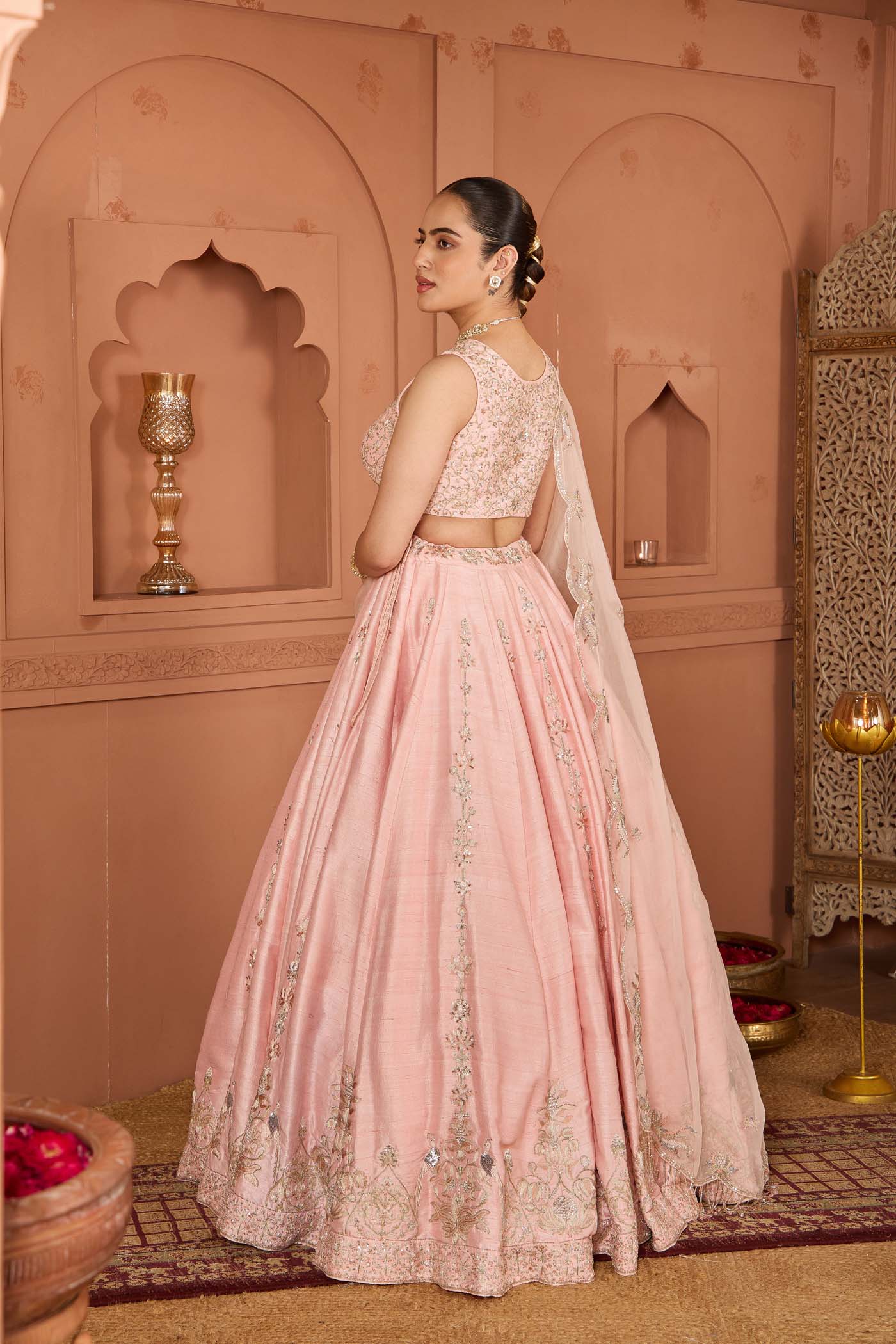 Peach Bloom Lehenga Set