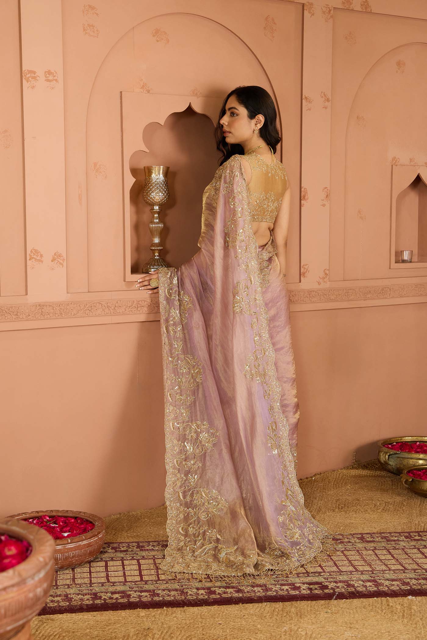 Lilac Breeze Tissue Saree