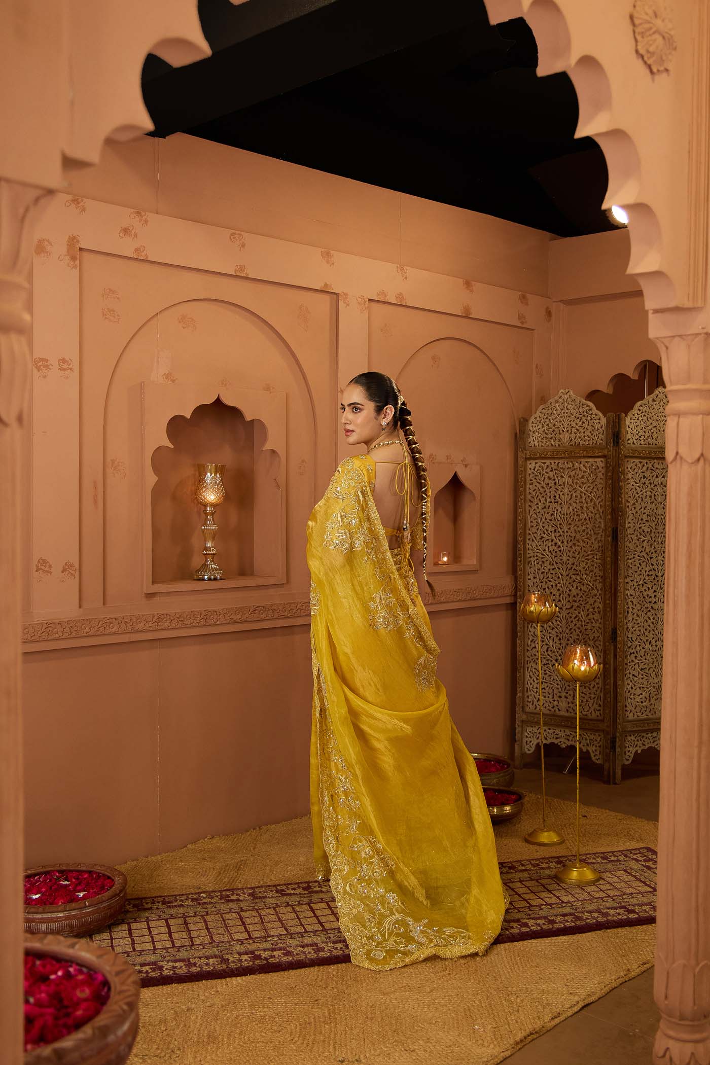Mustard Glow Tissue Saree