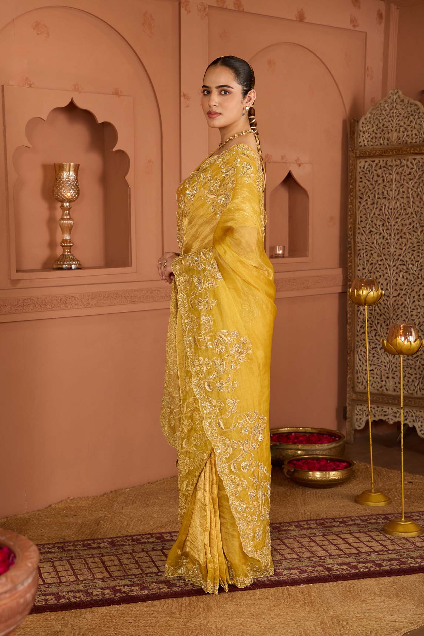 Mustard Glow Tissue Saree