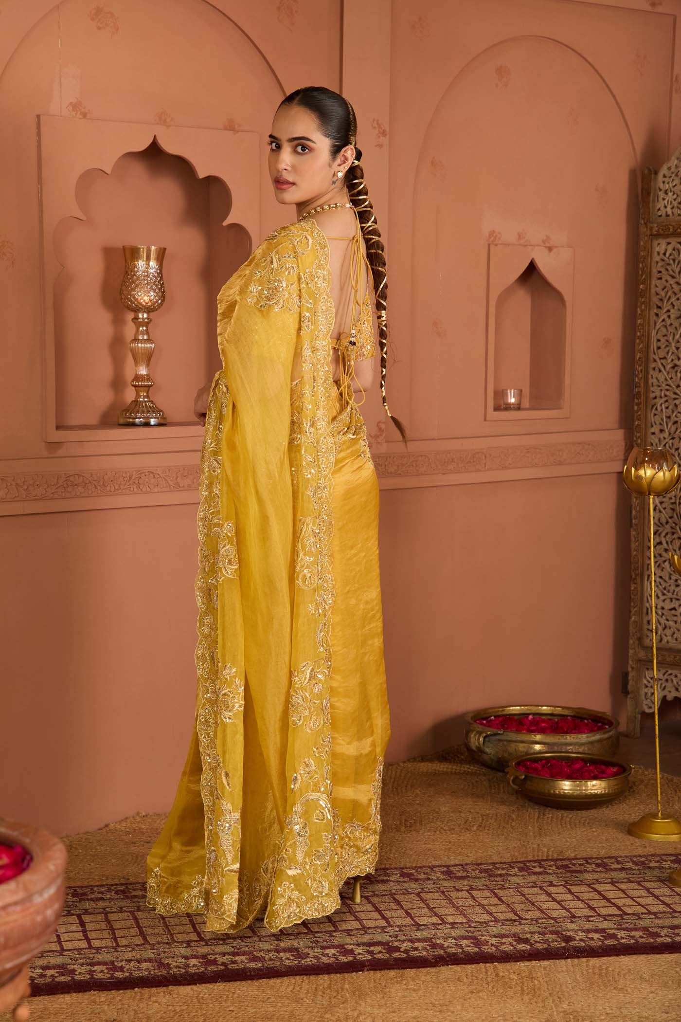 Mustard Glow Tissue Saree