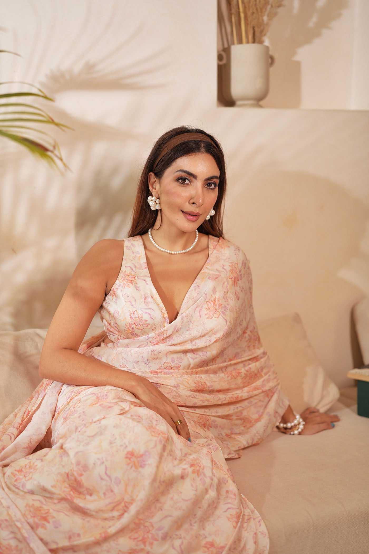 Blush Meadow Saree Set