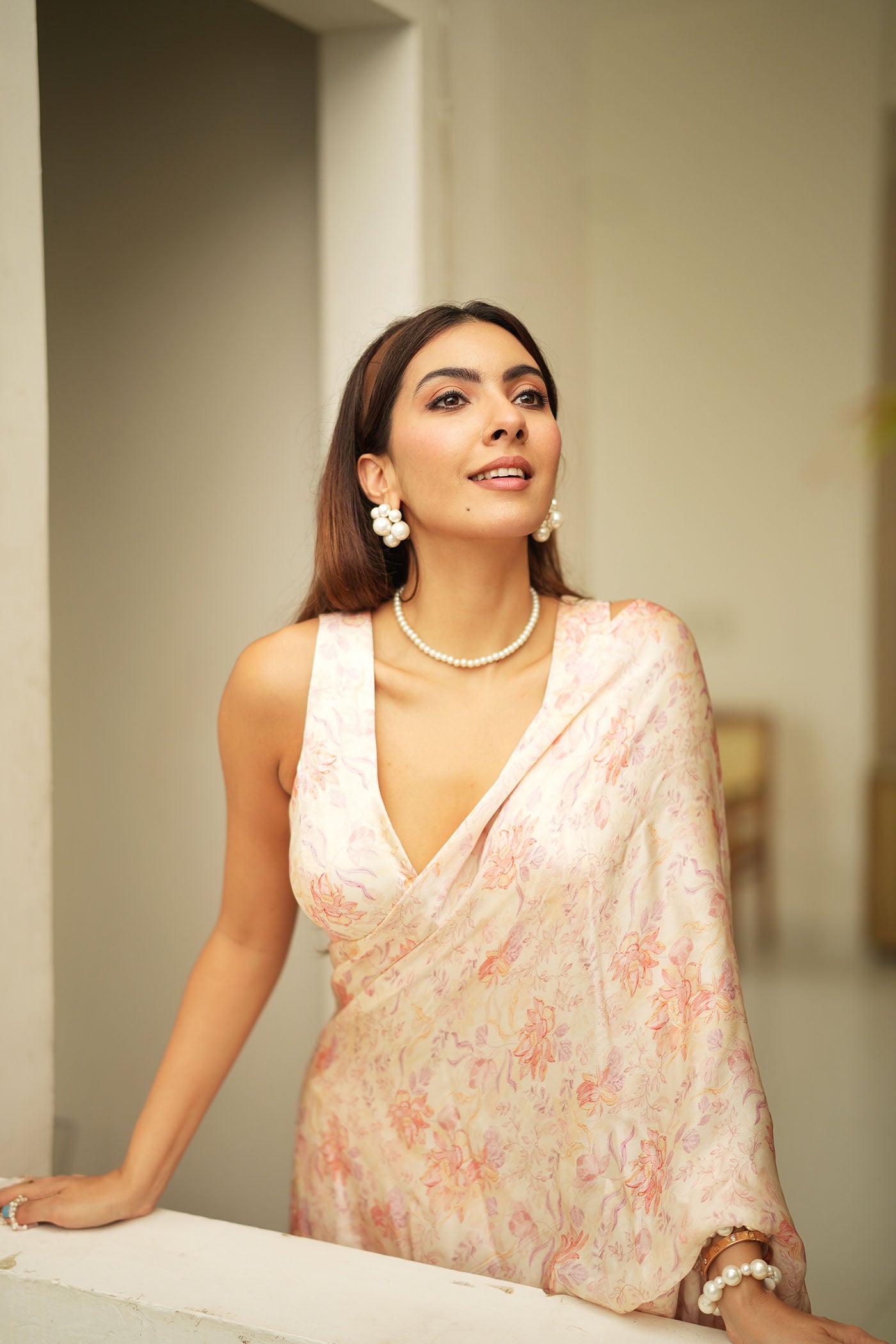 Blush Meadow Saree Set