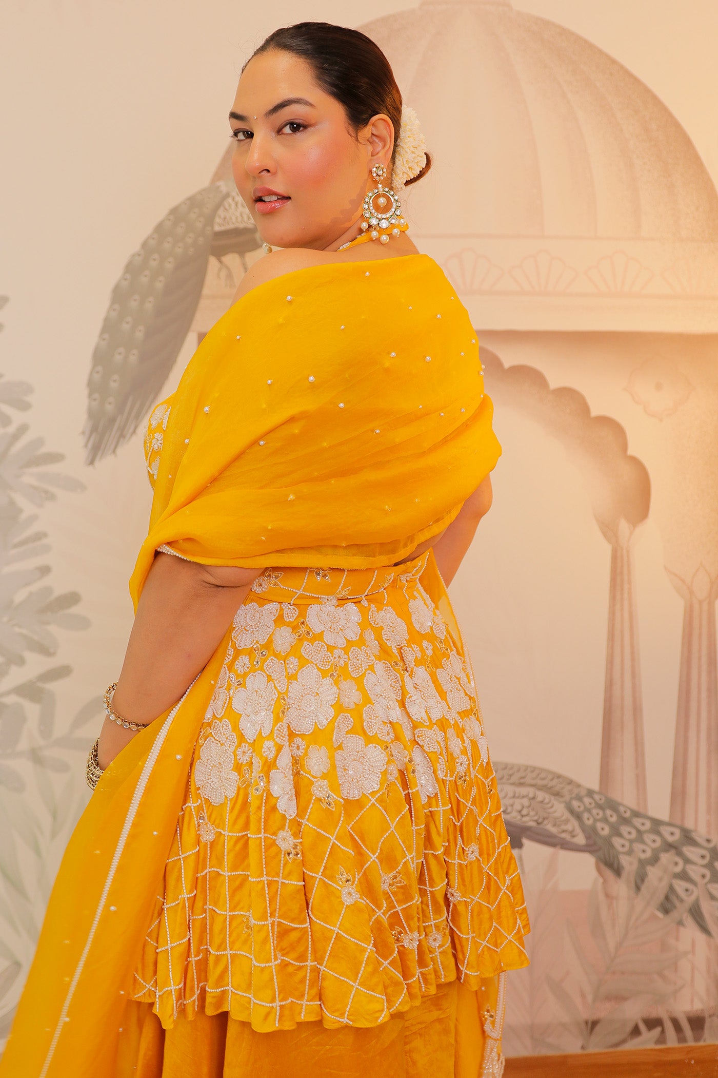Sakshi Sindhwani in Soleil Halter Charm Sharara