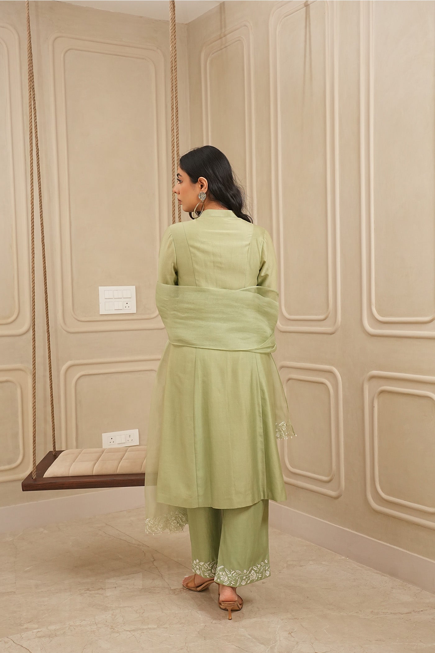 Sage Serenity Kurta and palazzo set with dupatta