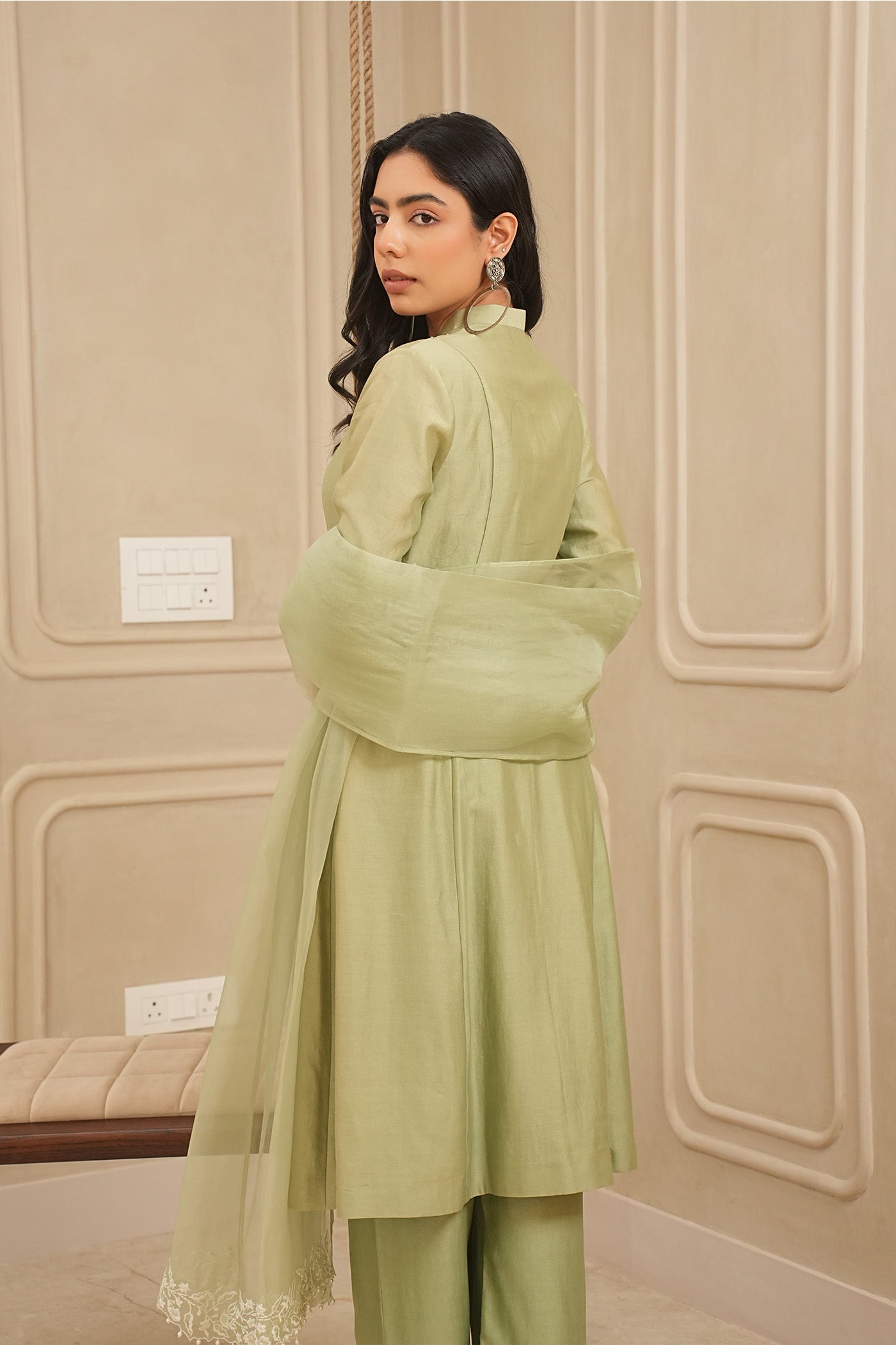 Sage Serenity Kurta and palazzo set with dupatta