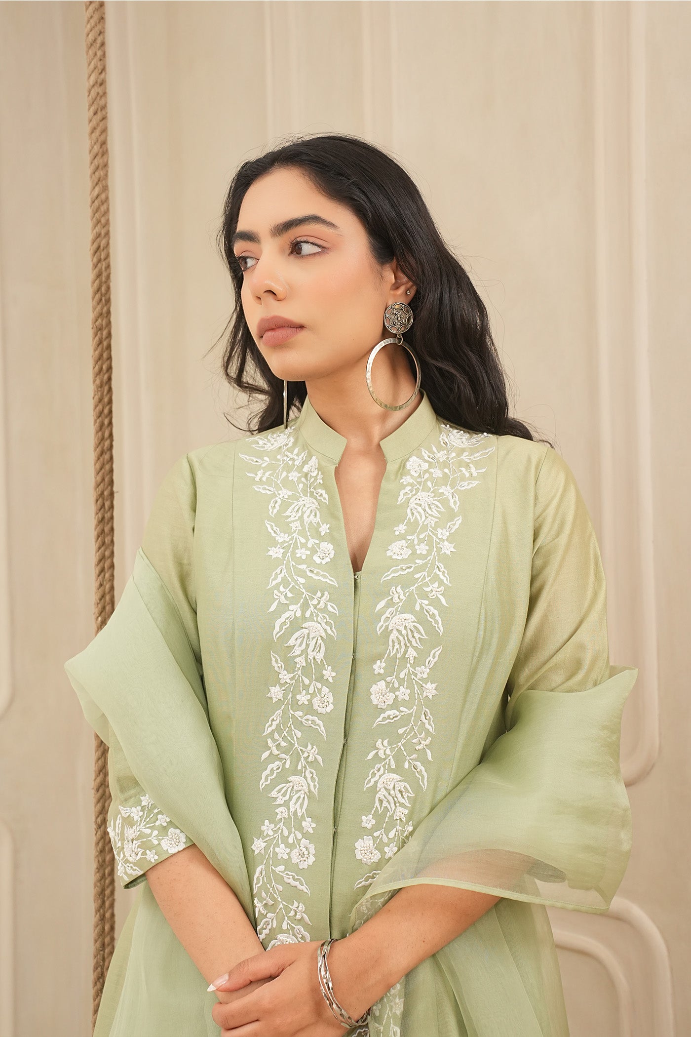 Sage Serenity Kurta and palazzo set with dupatta