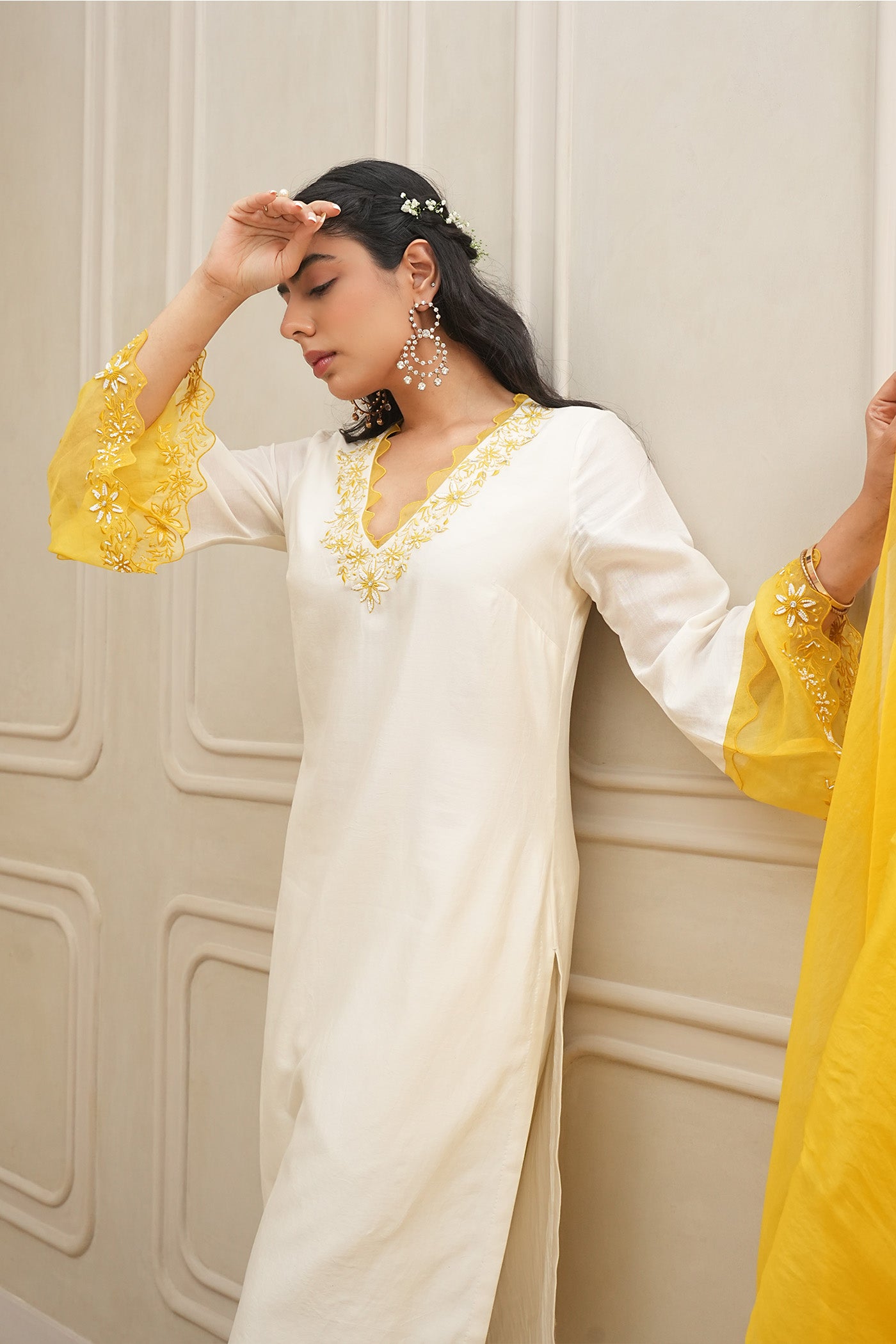 Golden Glow Kurta and palazzo set with dupatta