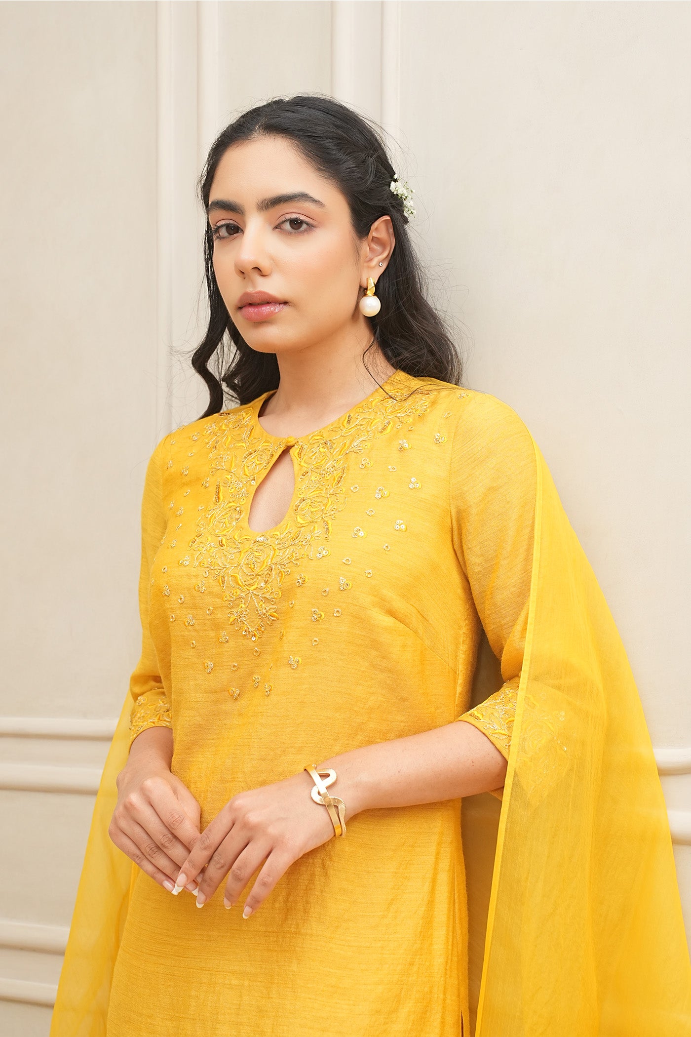 Golden Radiance Kurta and palazzo set with dupatta