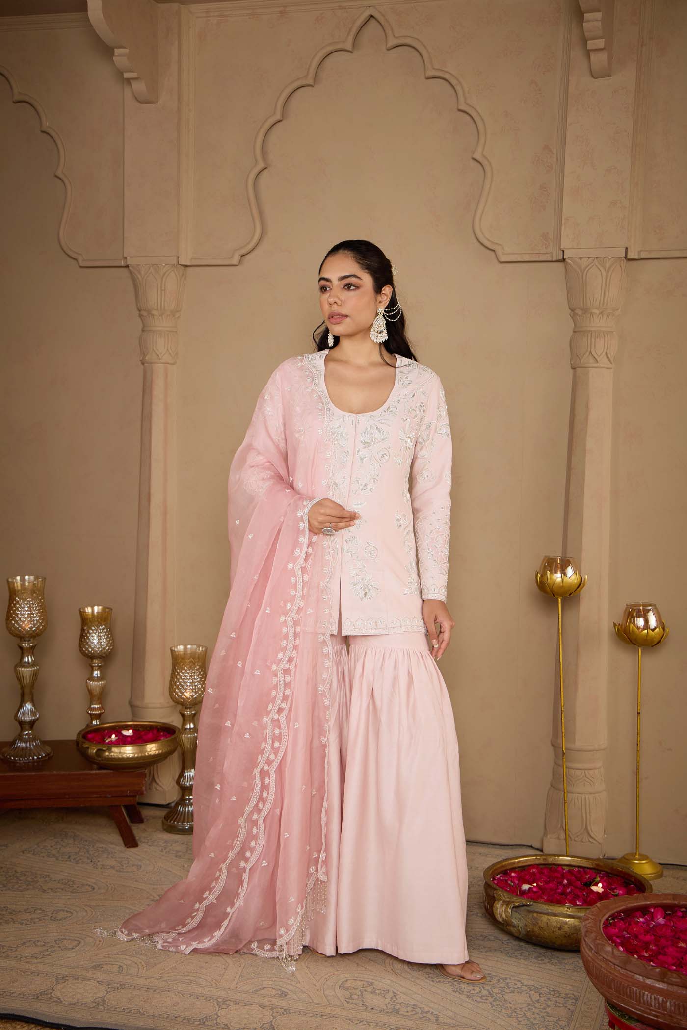 Rosée Blush Gharara Set With Dupatta