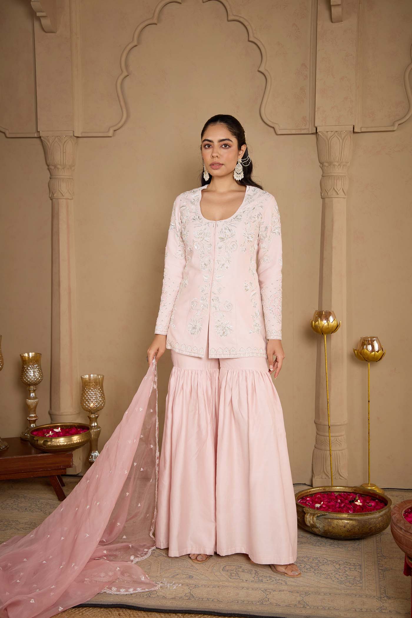 Rosée Blush Gharara Set With Dupatta