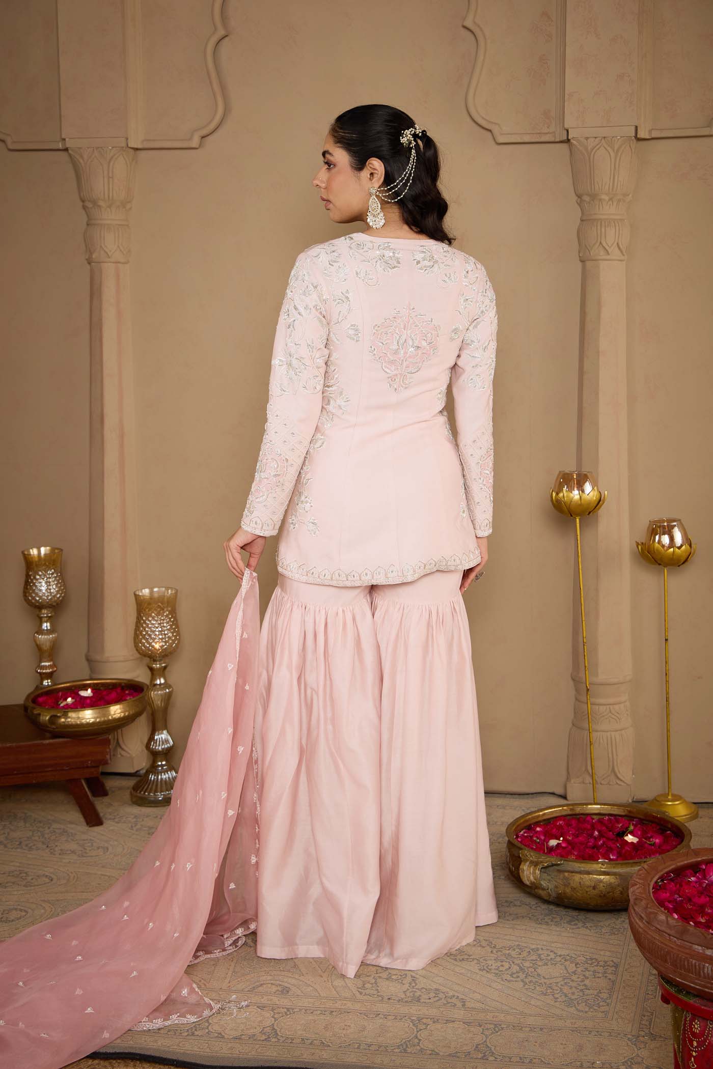 Rosée Blush Gharara Set With Dupatta