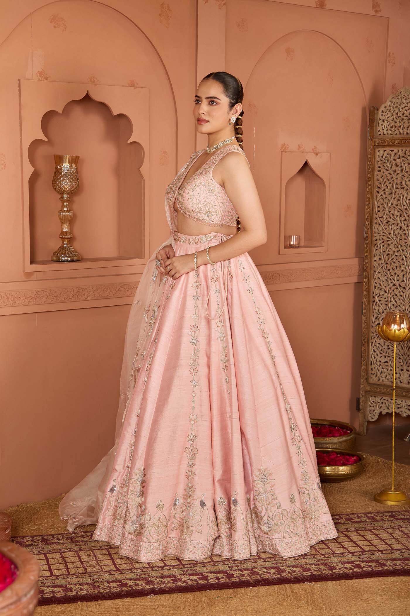 Peach Bloom Lehenga Set